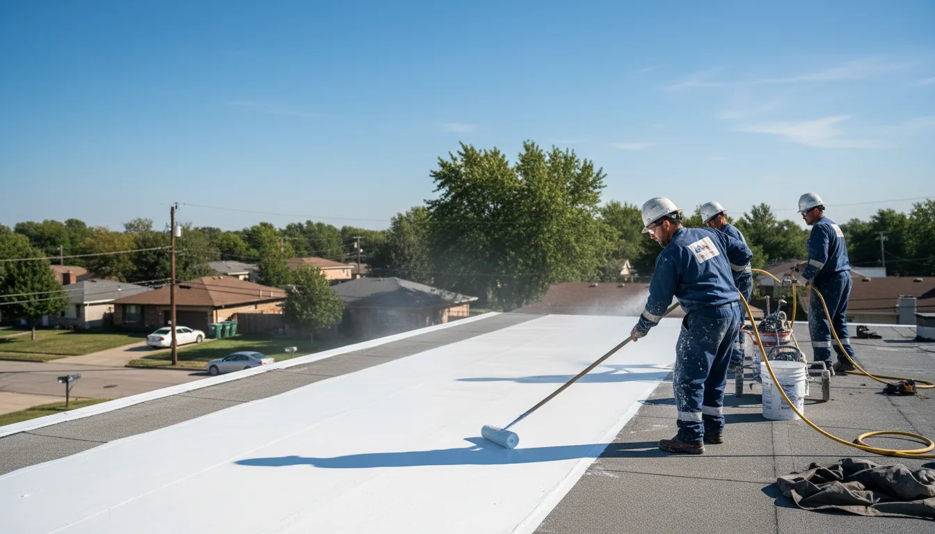 Commercial roof coating in Warner, OK near me